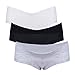 Intimate Portal Women Under the Bump Maternity Panties Pregnancy Cotton Underwear 3-Pk Black White Gray M