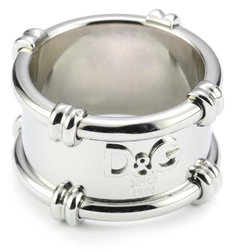 D&G Unisex ID & G Stainless Steel Logo in Relief Ring Size 10.25