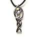 Moon Goddess for Consciousness Pewter Pendant with Black Corded Necklace