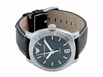 Emporio Armani Designer Leather Large Black Dial Men's AR5801