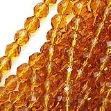 Czech Fire Polish Glass Beads 8mm Round Amber Topaz (25)