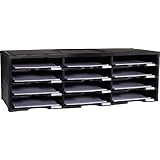 Storex 12-Compartment Literature Organizer/Document Sorter, Black (61602U01C)