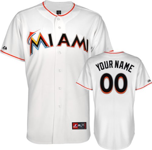 Miami Marlins Jersey: Youth Personalized Home White Replica Jersey