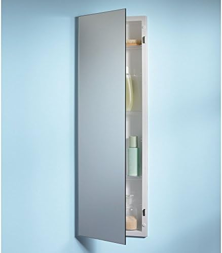 Jensen Medicine Cabinet Pillar 12W x 36H in. Recessed Medicine Cabinet 735M34WH - Plastic Shelves