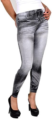 Denim Fake Jeans Ankle Length Footless Pantyhose Legging Tregging Tight