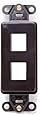 Leviton 41642-B QuickPort Decora Wall Plate Insert, 2-Port, Brown