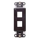 Leviton 41642-B QuickPort Decora Wall Plate Insert, 2-Port, Brown