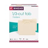 Smead Manila Folder, Letter Size, 11 Point, 1/3-Cut Tab, 100 per Box (10330)