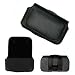Executive Black Horizontal Leather Side Case Pouch with Belt Clip and Belt Loops for LG CB630 (Invision), CU920 VU, ENV2 (VX9100), GR500 (Xenon) / Samsung U750 Alias 2 [Perfect Fit by Accessory Export]