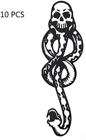 CheeWai 10pcs Dark Mark Tattoos Harry Potter Death Eaters Tattoos for Cosplay Accessories and Dancing Party