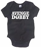 AVENGE DOBBY BABY ONE PIECE HARRY POTTER BODYSUIT ROMPER (6 Month, Black)