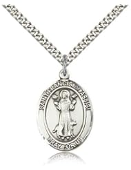 St. Francis of Assisi Medal, Sterling Silver, Large, Quarter Size