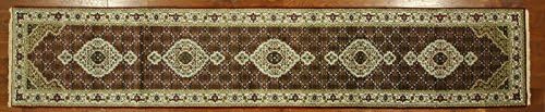 Manhattan Rugs New Black Mahi Persian Wool & Silk Tabriz 3 ft. x14 ft. Hand Knotted Oriental Rug H5151
