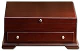 The Federal Dark Walnut Footed Silverware / Flatware Chest with Drawer by Wallace Silversmiths
