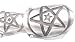 Pentagram Stars Goth Silver Tone Pewter Finger Ring Spike
