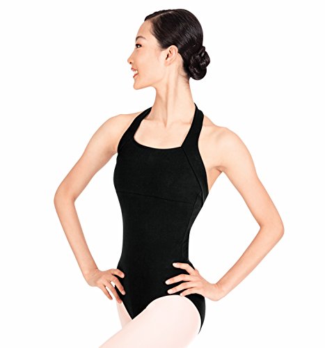 Adult Halter Cotton Leotard,TH5508BLKS,Black,Small