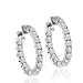 1.70 Ct. TW Round Diamond Inside/Outside Hoop Huggie Earrings in 14 kt White Gold