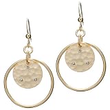 Celebrity Style Fashion Jewelry - Kate Bosworth - Costume Jewelry: Leila's CZ Gold Open Circle Dangle Drop Earrings