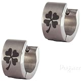 Sterling Silver Stainless Steel Clover Earrings