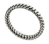 3mm Antiqued Snake Skin Stackable Sterling Silver Band Ring