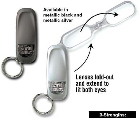Daily Living Reading Aid Foldable Keyring Eyeglasses Quick Peek Reader Eyewear Handy Folding Glasses Key Chain Attachment