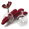 Bud Vase Clear Glass Napkin Ring Set of 4