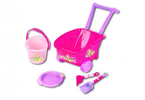 Klein - 2260 - Jeu de Plein Air - Brouette à Sable avec 7 Accessoires aux Couleurs Barbie