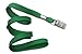 100 Green Flat Non-Breakaway Lanyards With Steel Bulldog Clip