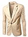 XQS Men's Stylish Solid Color One Button Blazer Jacket Suit