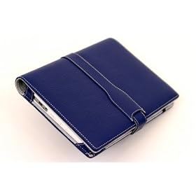 M-edge Genuine Leather Executive Jacket for Amazon Kindle 1 (Pebbled Navy Blue) - ALL SALES FINAL