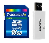 Transcend 16GB SDHC CARD (SD 2.0 SPD CLASS 6) with Compact Card Reader