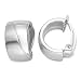 Sterling Silver Ladies Plain Partly Brushed Clip on Earrings MSM140E