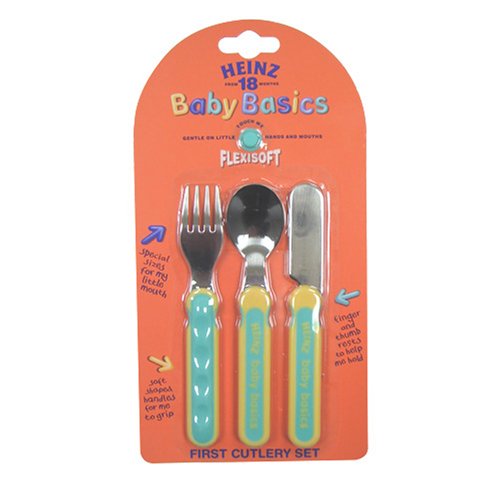Childrens Toyshop   : Tommee Tippee Heinz Stainless Steel Cutlery - Yellow & Green
