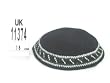 UK11373 - C KNITTED KIPPAH BLACK W WHITE 18