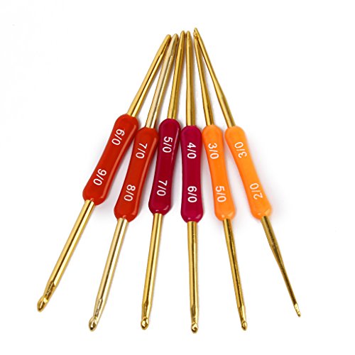 6pcs Double Ended Crochet Hooks Needles Sizes 2-3/3-5/4-6/5-7/6-9/7-8