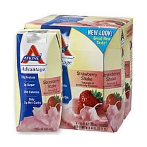 Click here to buy Advantage Ready To Drink Shake (Tetra-Can) Strawberry 24 cans by Atkins.