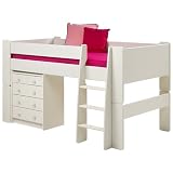 Steens Childrens Bedroom Furniture Steens Glossy White Mid Sleeper Kids Bed