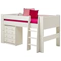 Steens Childrens Bedroom Furniture Steens Glossy White Mid Sleeper Kids Bed