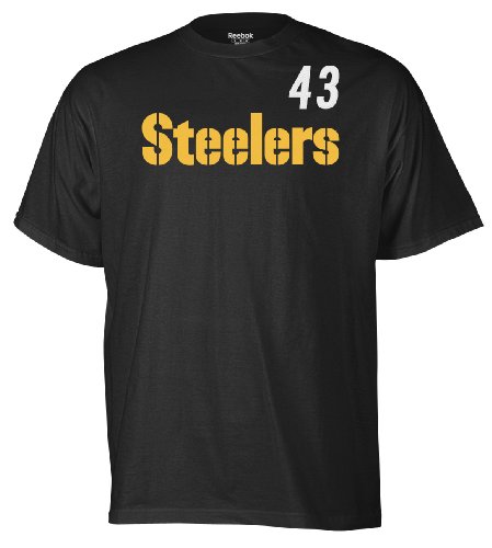 NFL Men's Pittsburgh Steelers Troy Polamalu Game Gear Player Tee (Black, Small)