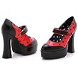 5.5 Inch Women's Platform Mary Jane Shoes Sexy Theatre Costumes Accessory Chunky Heel With Polkadot And Ladybug Button