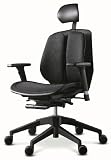 Duorest Alpha 80 Black Mesh Seat Chair, Fully Loaded Ergonomic Home Office Executive Chair with Adjustable Headrest