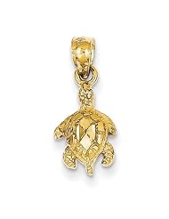 14k Yellow Gold Turtle Pendant. Metal Wt- 0.67g