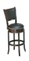 Soft Leather Swivel Bar Stool with Leather Backrest in Espresso Finish
