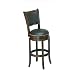 Soft Leather Swivel Bar Stool with Leather Backrest in Espresso Finish