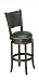 Soft Faux Leather Swivel Bar Stool With Leather Backrest In Espresso Finish