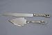 Wedding Cake Knife & Server Set, Antique Finish, Embossed Hearts