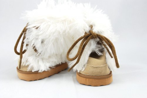 Tan Shaggy Fur Boots for American Girl Dolls and Most 18 Inch Dolls