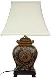 Asian D&eacute;cor Accent - 22" Ming Ceramic Spice Jar Oriental Lamp w/ Pagoda Shade - JCOX 695