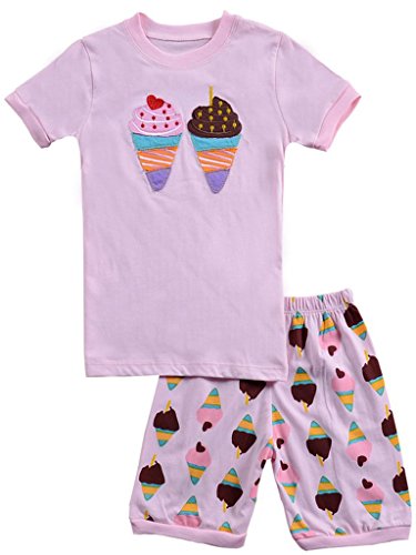 Babypajama Ice Cream Little Girls' Pajamas Set 100% Cotton Nightwear Short Pjs