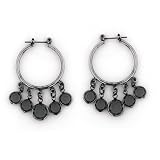 Black Beauties Chandelier Hoop Earrings